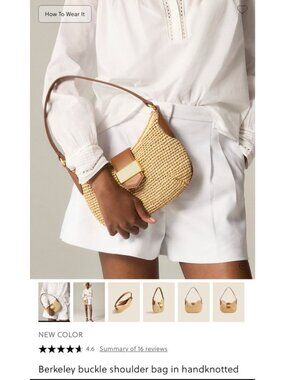 J. CREW Berkeley Mini Shoulder Bag in Handknotted Straw $148